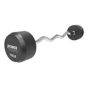 Power Systems Curved Handle Pro Style Rubber Fixed Barbell 110 lb