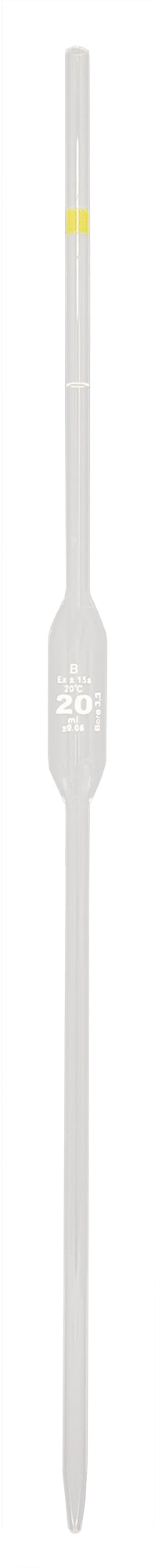 Pipette Volumetric Glass 20ml Borosilicate Glass.