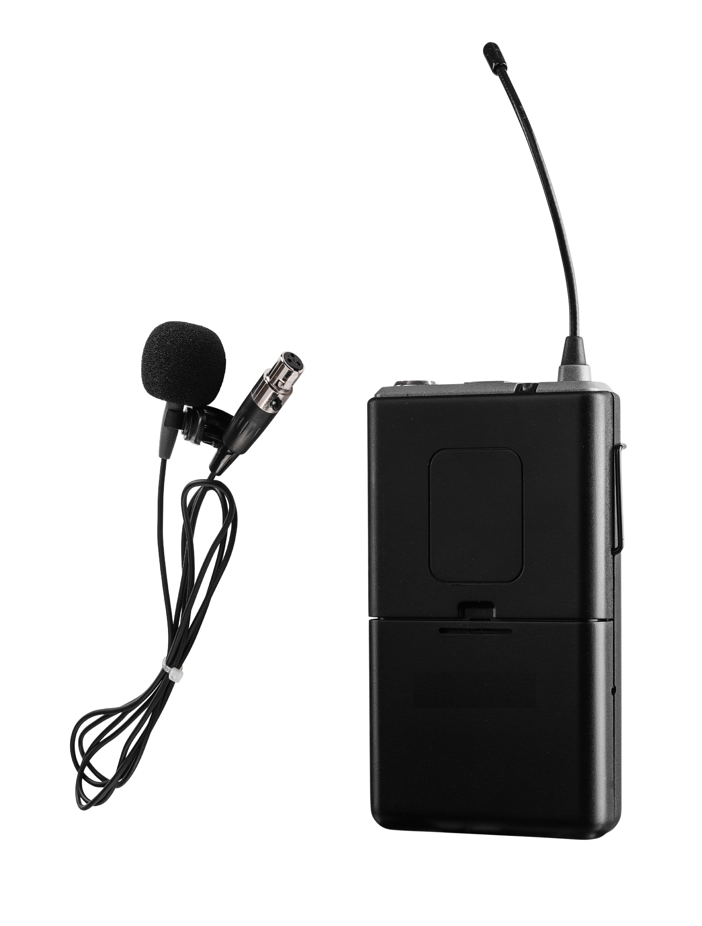 Oklahoma Sound® Wireless Mic for PRA-8000 - Tie-Clip/Lavalier, Color Options: Black, Frame Color: