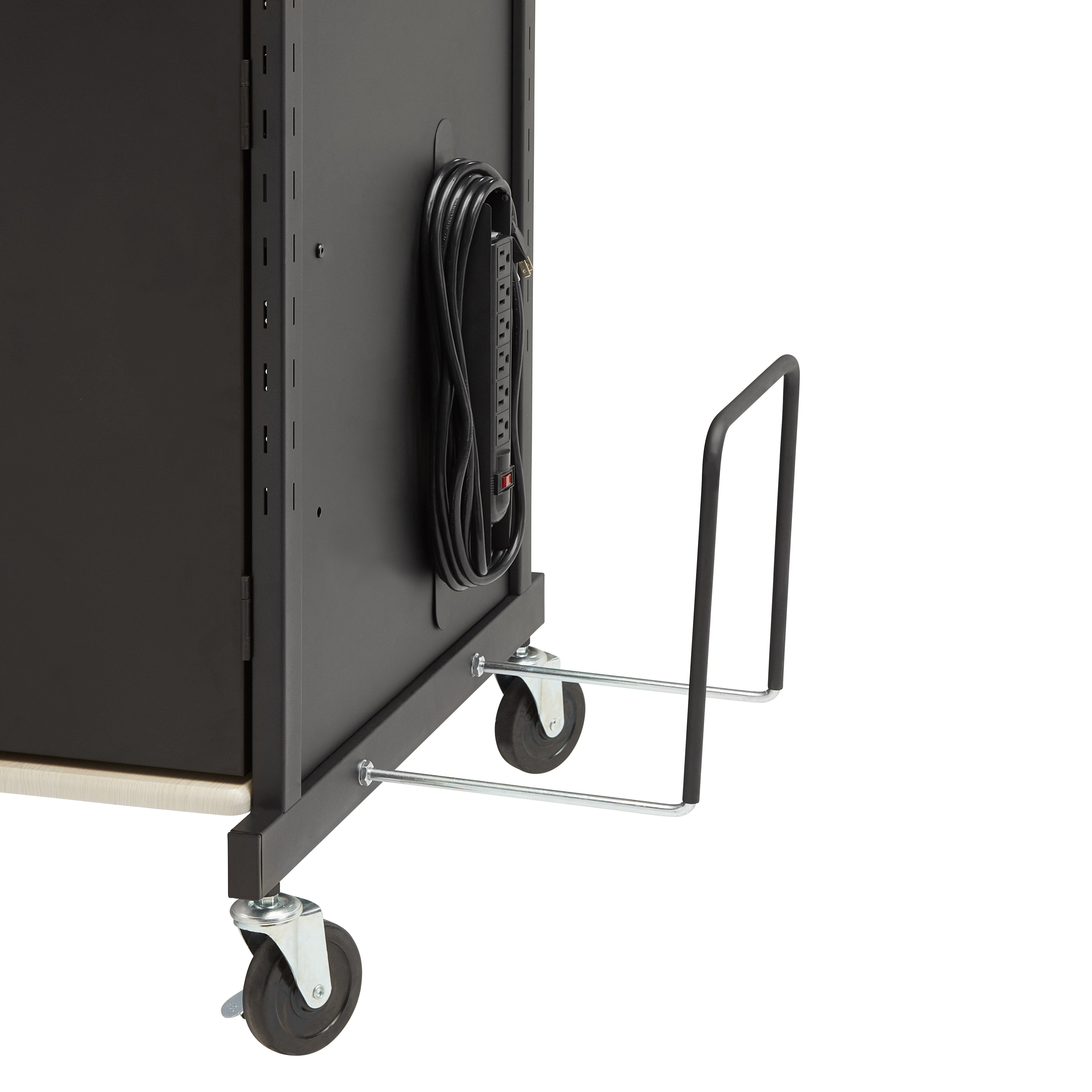 Oklahoma Sound® Jumbo Plus Presentation Cart, Surface Color: Ivory Woodgrain/Black, Frame Color: Black