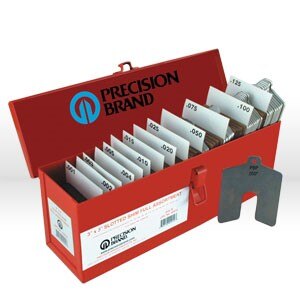 Size B 3" x 3" Stainless Steel Slotted Shim, 260 Piece Full Assortment