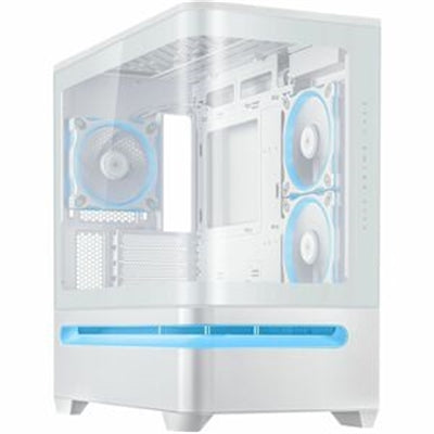 ASUS - Prime AP202 ARGB White MATX Case with Tempered Glass, 420mm GPU Support, 360mm Radiator, ARGB Fans - White