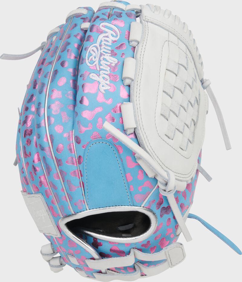 Rawlings Heart Of The Hide Series 12.5-Inch Softball Glove - Right Hand Thrower - Columbia Blue/White/Pink