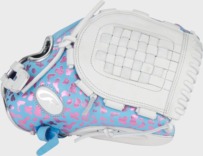 Rawlings Heart Of The Hide Series 12.5-Inch Softball Glove - Right Hand Thrower - Columbia Blue/White/Pink