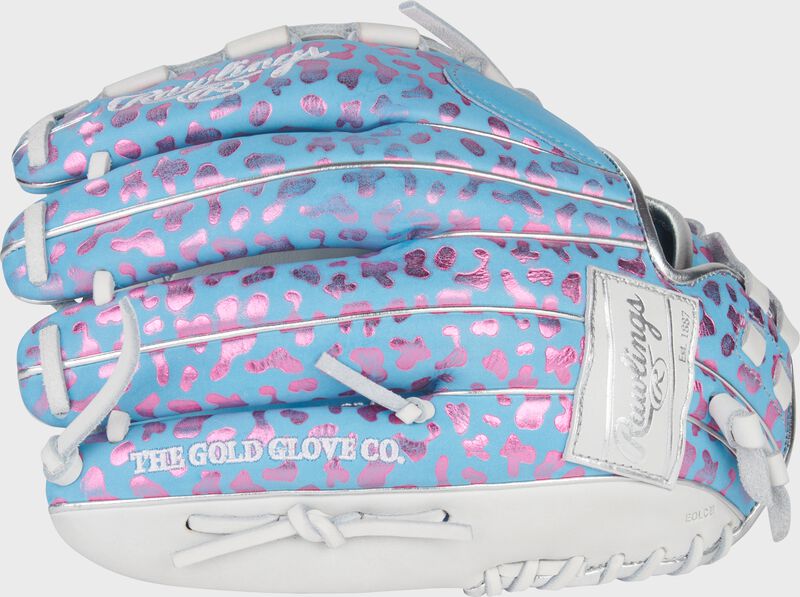Rawlings Heart Of The Hide Series 12.5-Inch Softball Glove - Right Hand Thrower - Columbia Blue/White/Pink