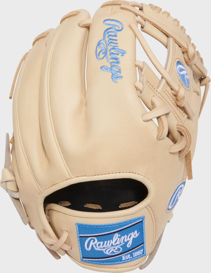 Rawlings Heart Of The Hide Series 11.5-Inch Softball Glove - Right Hand Thrower - Camel/Columbia Blue