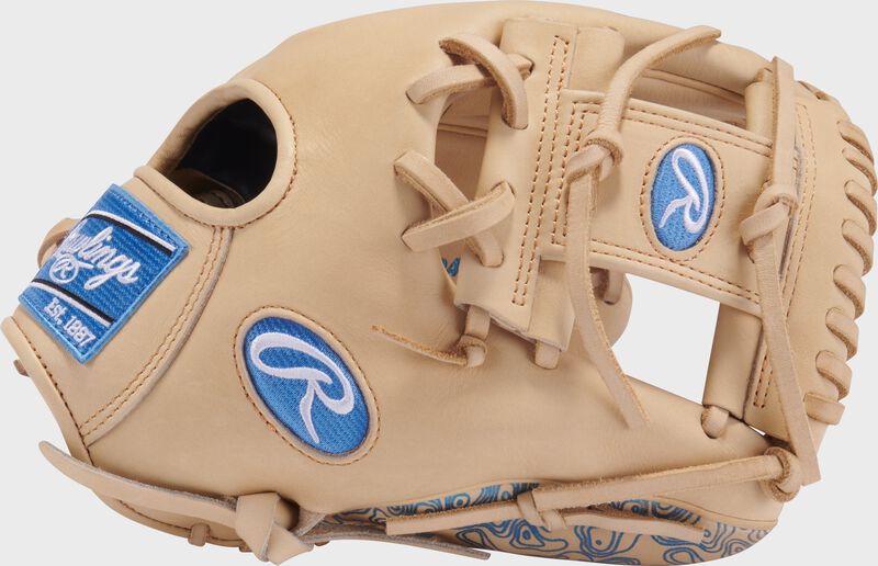 Rawlings Heart Of The Hide Series 11.5-Inch Softball Glove - Right Hand Thrower - Camel/Columbia Blue