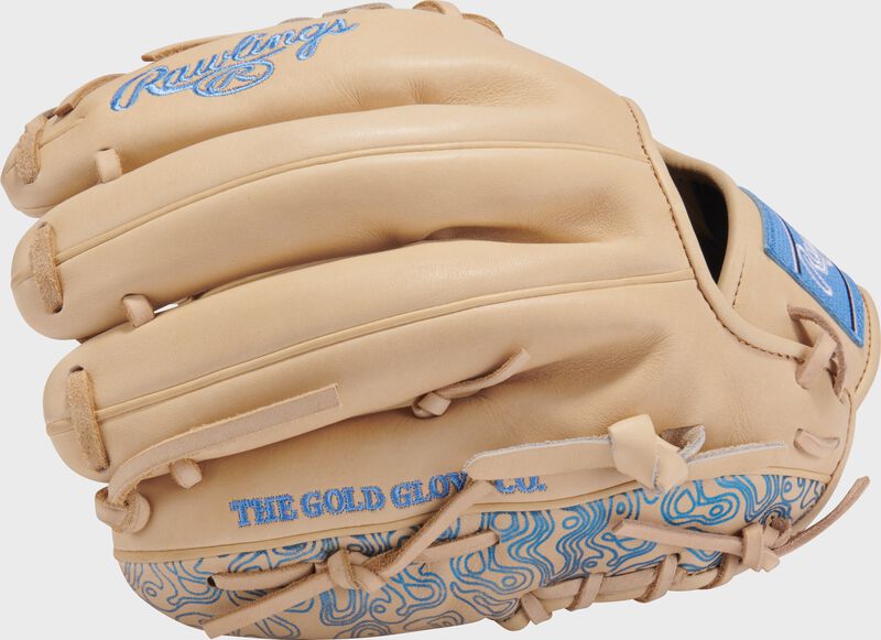 Rawlings Heart Of The Hide Series 11.5-Inch Softball Glove - Right Hand Thrower - Camel/Columbia Blue