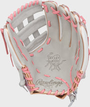 Rawlings Heart Of The Hide Series 11.75-Inch Softball Glove - Right Hand Thrower - Gray/Pink