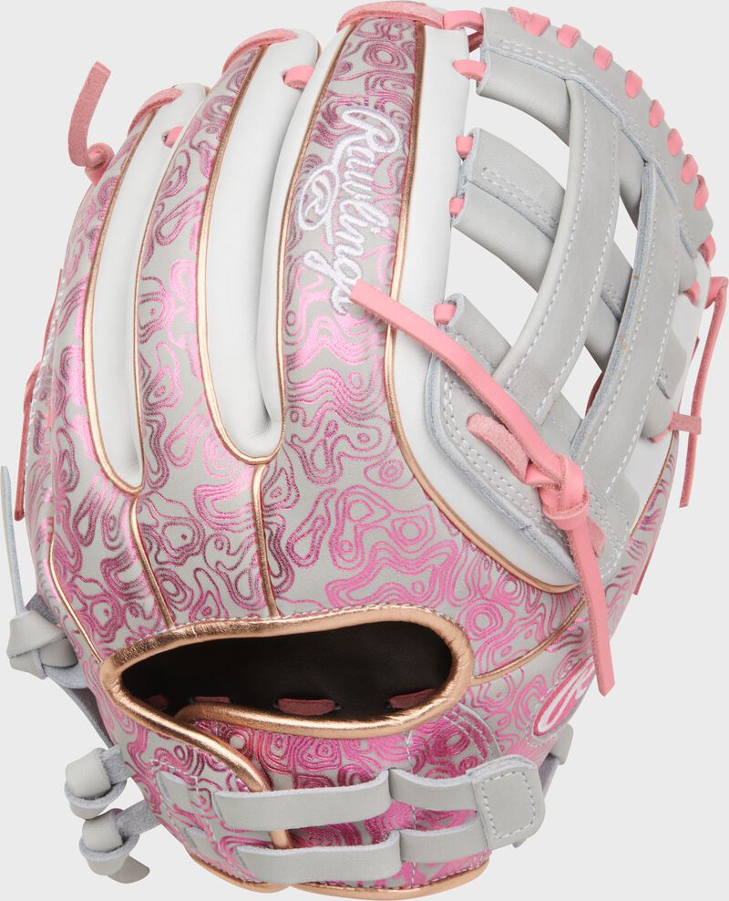 Rawlings Heart Of The Hide Series 11.75-Inch Softball Glove - Right Hand Thrower - Gray/Pink