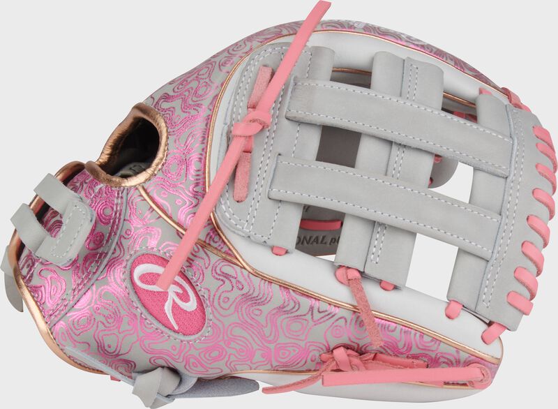 Rawlings Heart Of The Hide Series 11.75-Inch Softball Glove - Right Hand Thrower - Gray/Pink