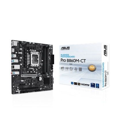ASUS - PRO B860M-CT-CSM MATX Motherboard, PCIe 5.0, DDR5, 2x M.2, Intel 1G LAN, DP, HDMI, USB-C, TPM