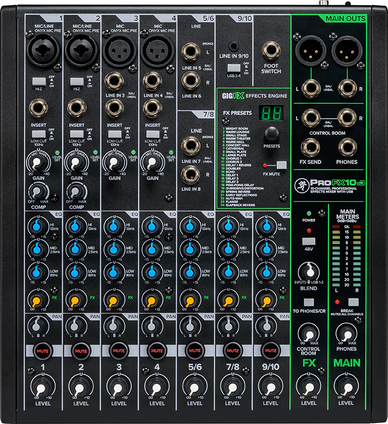 Mackie PROFX10-V3 Mixer. 100 Channel