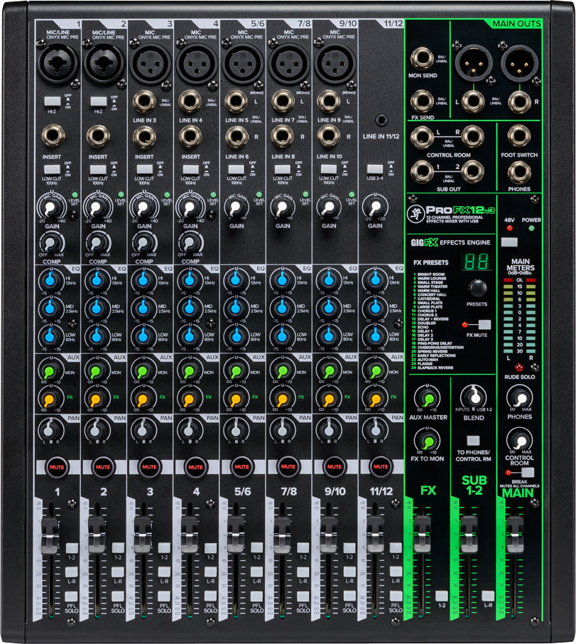 Mackie PROFX12-V3 Mixer. 12 Channel