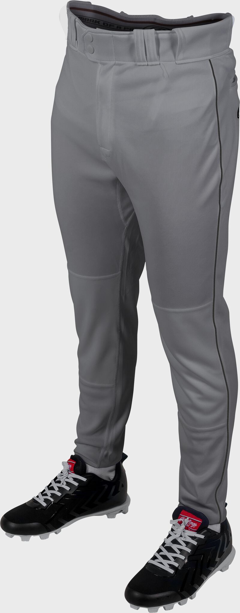 Rawlings Adult Plated Piped Pro Taper Fit Pant - Extra Large - Blue Gray/Black