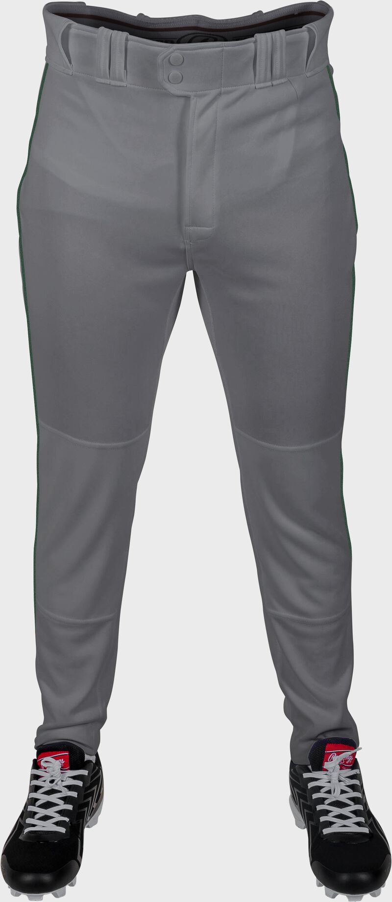 Rawlings Youth Plated Piped Pro Taper Fit Pant - Extra Large - Blue Gray/Dark Green