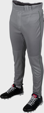 Rawlings Youth Plated Piped Pro Taper Fit Pant - Medium - Blue Gray/Dark Green