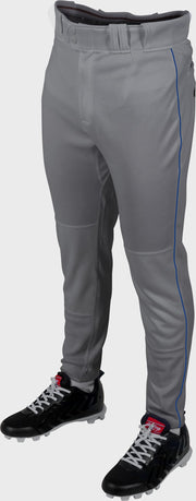 Rawlings Youth Plated Piped Pro Taper Fit Pant - Small - Blue Gray/Royal