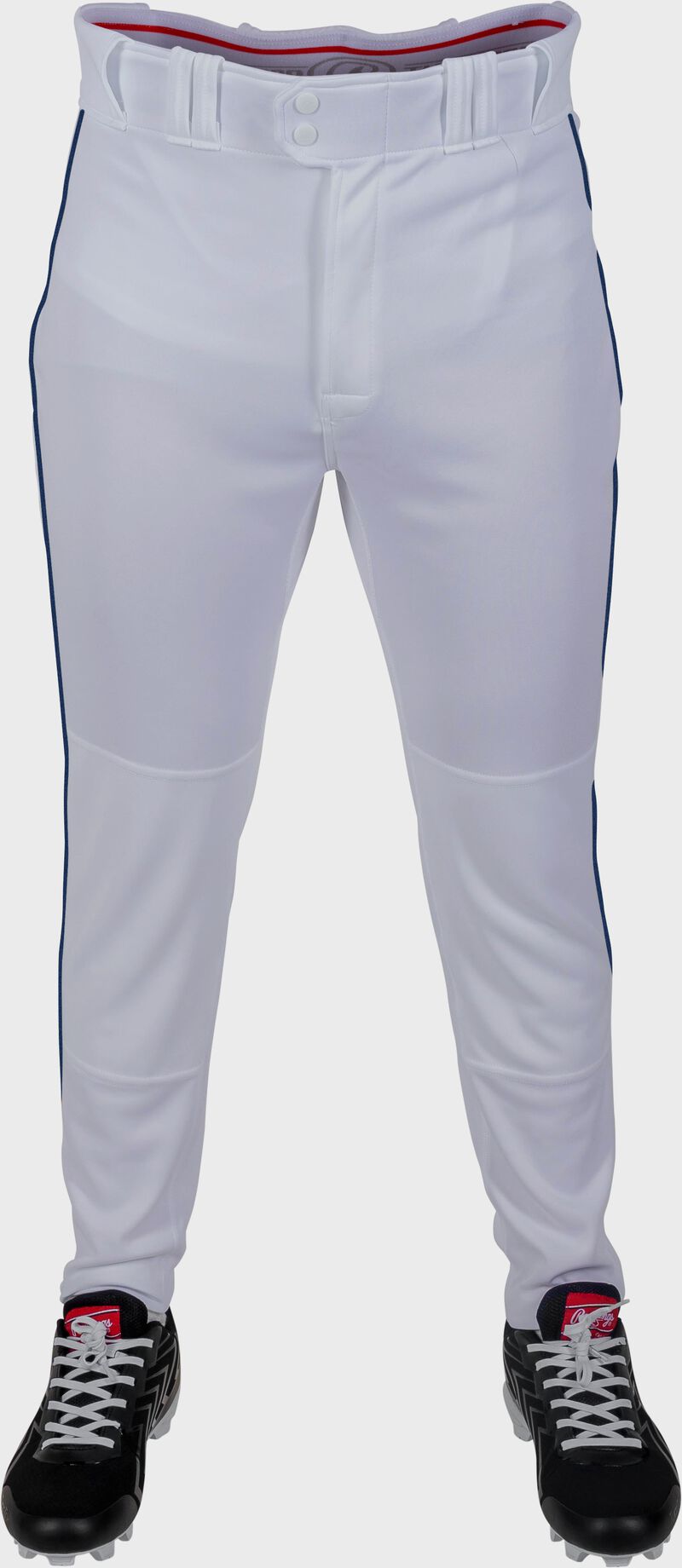 Rawlings Adult Plated Piped Pro Taper Fit Pant - 2Xl - White/Navy