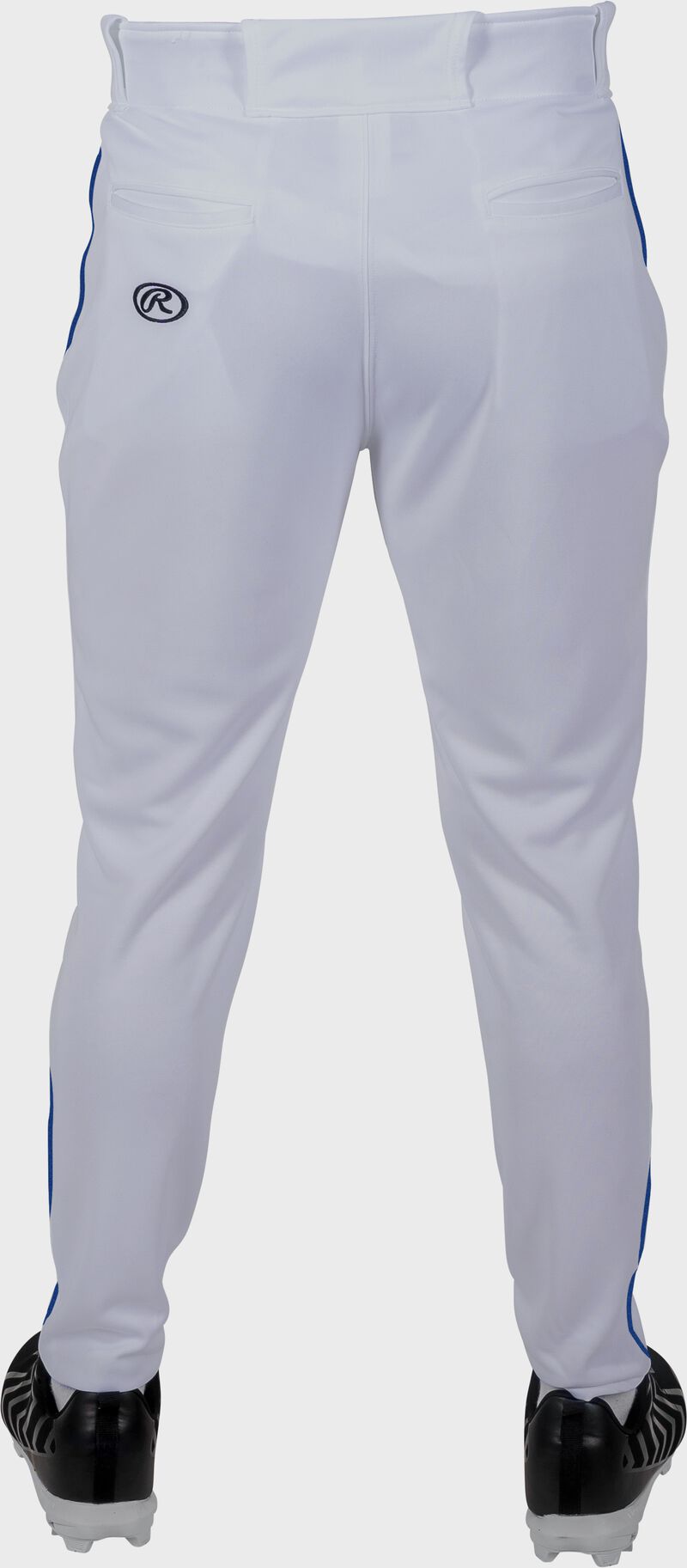 Rawlings Adult Plated Piped Pro Taper Fit Pant - Extra Large - White/Royal