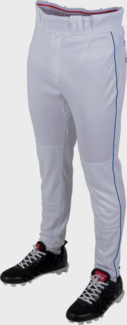 Rawlings Youth Plated Piped Pro Taper Fit Pant - 2Xl - White/Royal