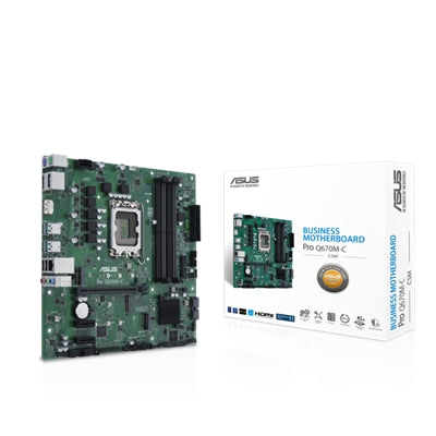 ASUS Micro-ATX Q670 Business Motherboard with Intel VPro  Green