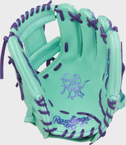 Rawlings Heart Of The Hide Series 11.5-Inch Baseball Glove - Right Hand Thrower - Mint/Purple