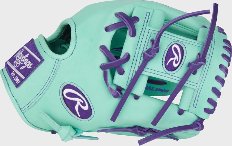 Rawlings Heart Of The Hide Series 11.5-Inch Baseball Glove - Right Hand Thrower - Mint/Purple