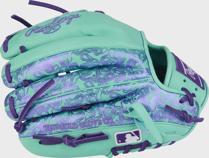 Rawlings Heart Of The Hide Series 11.5-Inch Baseball Glove - Right Hand Thrower - Mint/Purple
