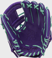 Rawlings Heart Of The Hide Series 11.5-Inch Baseball Glove - Right Hand Thrower - Purple/Mint