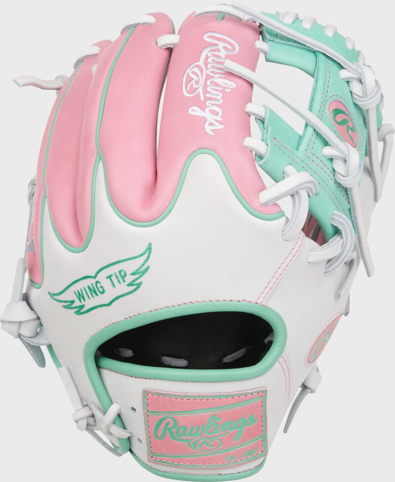 Rawlings Heart Of The Hide Series 11.5-Inch Baseball Glove - Right Hand Thrower - Pink/White/Mint