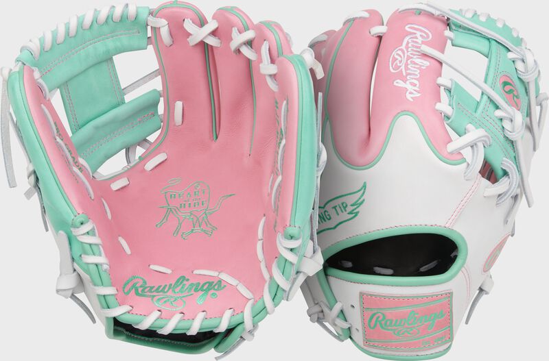 Rawlings Heart Of The Hide Series 11.5-Inch Baseball Glove - Right Hand Thrower - Pink/White/Mint
