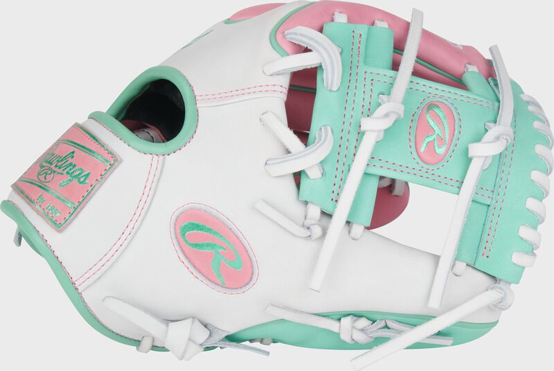 Rawlings Heart Of The Hide Series 11.5-Inch Baseball Glove - Right Hand Thrower - Pink/White/Mint