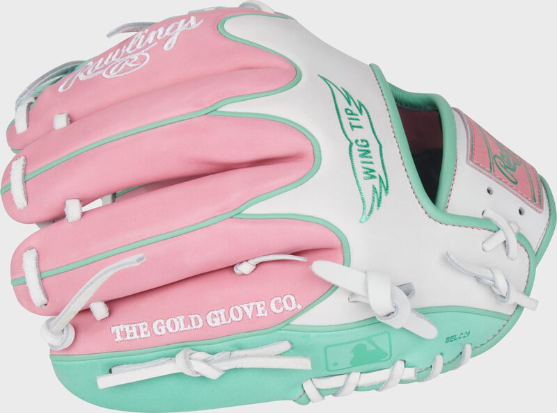 Rawlings Heart Of The Hide Series 11.5-Inch Baseball Glove - Right Hand Thrower - Pink/White/Mint