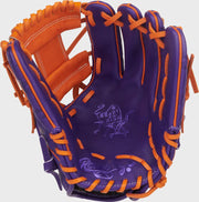 Rawlings Heart Of The Hide Series 11.5-Inch Baseball Glove - Right Hand Thrower - Purple/Orange