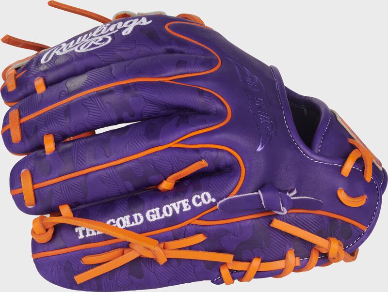 Rawlings Heart Of The Hide Series 11.5-Inch Baseball Glove - Right Hand Thrower - Purple/Orange