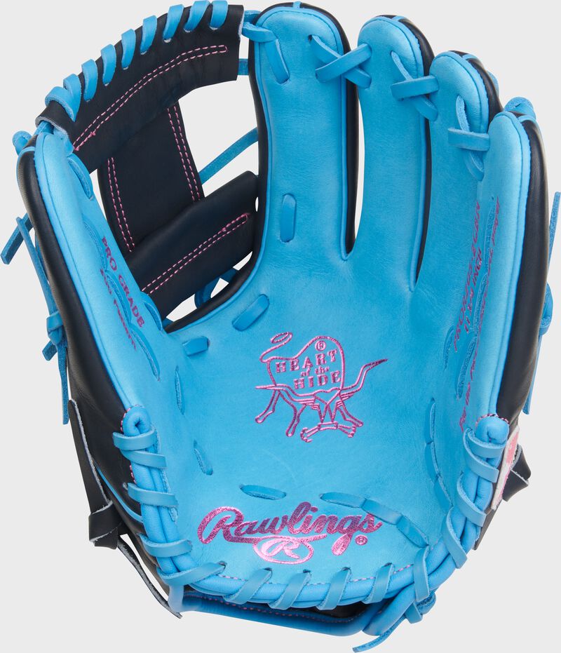 Rawlings Heart Of The Hide Series 11.75-Inch Baseball Glove - Right Hand Thrower - Columbia Blue/Navy