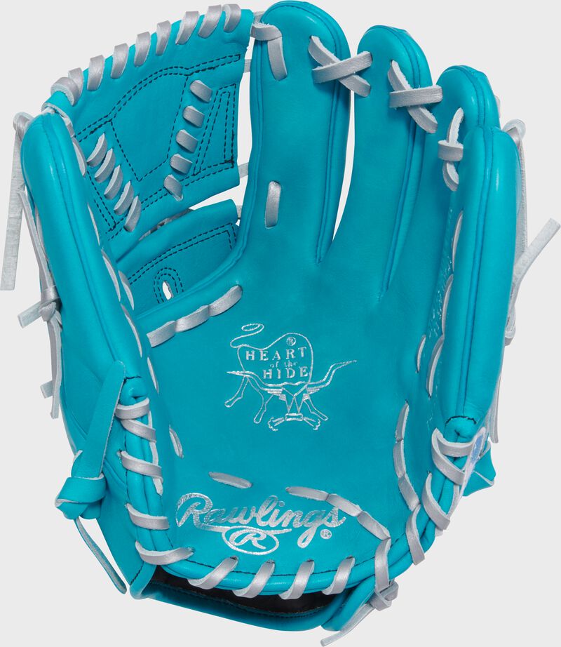 Rawlings Heart Of The Hide Series 11.75-Inch Baseball Glove - Left Hand Thrower - Teal/Silver