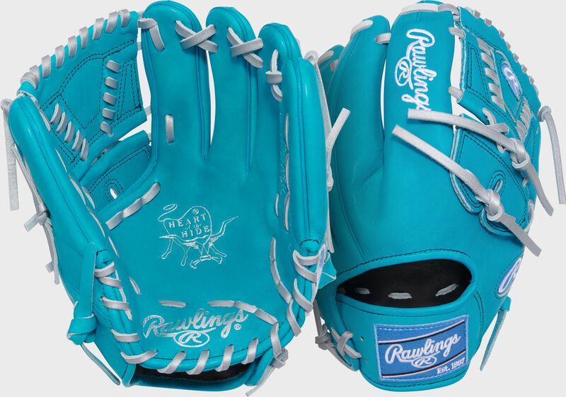 Rawlings Heart Of The Hide Series 11.75-Inch Baseball Glove - Left Hand Thrower - Teal/Silver