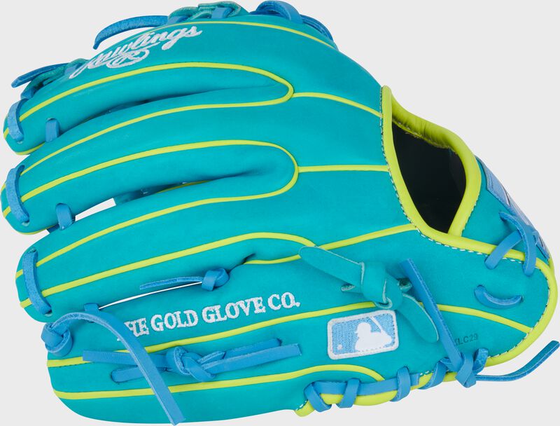 Rawlings Heart Of The Hide Series 11.5-Inch Baseball Glove - Left Hand Thrower - Teal/Yellow