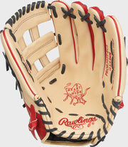 Rawlings Heart Of The Hide Series 12.75-Inch Baseball Glove - Left Hand Thrower - Camel/Scarlet