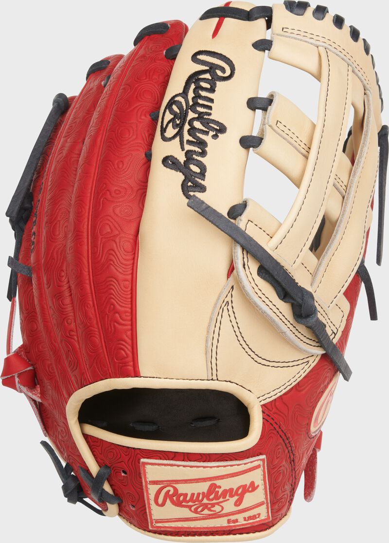 Rawlings Heart Of The Hide Series 12.75-Inch Baseball Glove - Right Hand Thrower - Camel/Scarlet