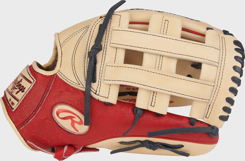 Rawlings Heart Of The Hide Series 12.75-Inch Baseball Glove - Left Hand Thrower - Camel/Scarlet