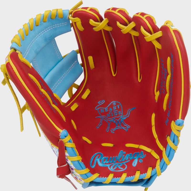 Rawlings Heart Of The Hide Series 11.5-Inch Baseball Glove - Right Hand Thrower - Scarlet/Splatter