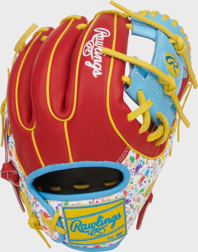 Rawlings Heart Of The Hide Series 11.5-Inch Baseball Glove - Right Hand Thrower - Scarlet/Splatter