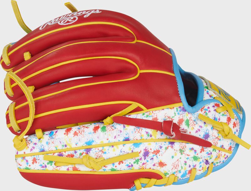 Rawlings Heart Of The Hide Series 11.5-Inch Baseball Glove - Right Hand Thrower - Scarlet/Splatter
