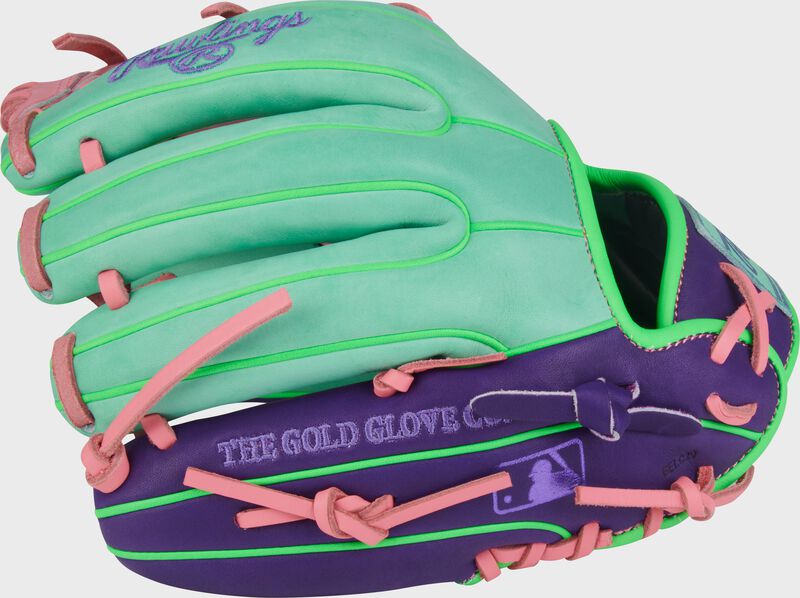 Rawlings Heart Of The Hide Series 11.5-Inch Baseball Glove - Right Hand Thrower - Mint/Purple/Pink