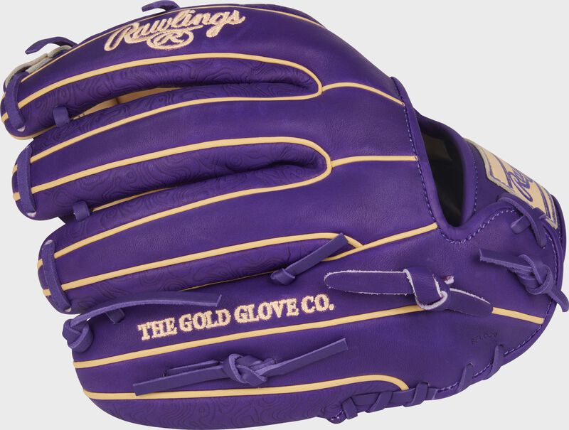 Rawlings Heart Of The Hide Series 11.75-Inch Baseball Glove - Right Hand Thrower - Camel/Purple