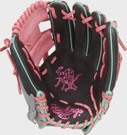 Rawlings Heart Of The Hide Series 11.5-Inch Baseball Glove - Right Hand Thrower - Dark Shadow/Gray/Pink