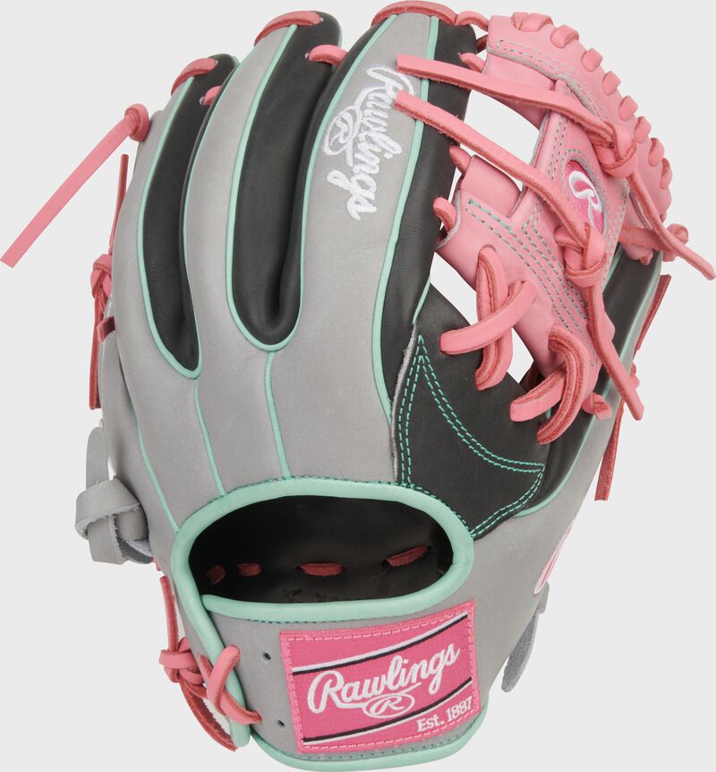 Rawlings Heart Of The Hide Series 11.5-Inch Baseball Glove - Right Hand Thrower - Dark Shadow/Gray/Pink